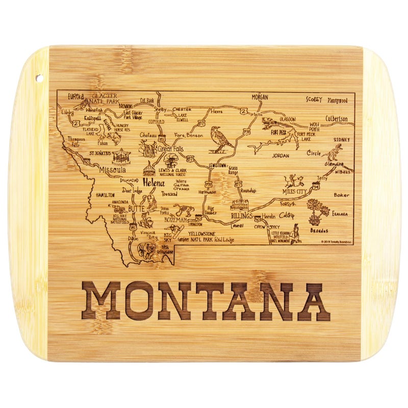 Totally Bamboo A Slice of Life Montana State Serving and Cutting Board  11"" x 8.75"" - Image 1